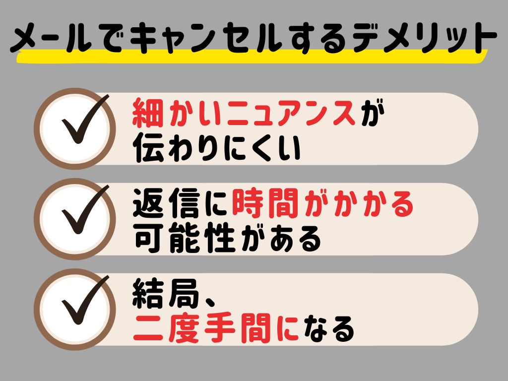 結婚式場のキャンセルをメールでするデメリット